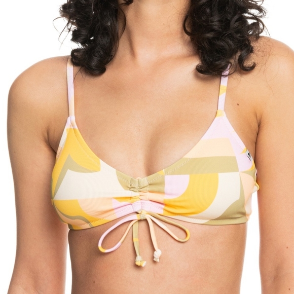 🪸QUICKSILVER BRAND NEW CLASSIC RUCHED BIKINI TOP SIZE S - Picture 1 of 8